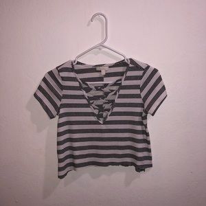 White striped crop top